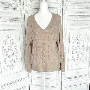 All in Favor Cream Cable Sweater